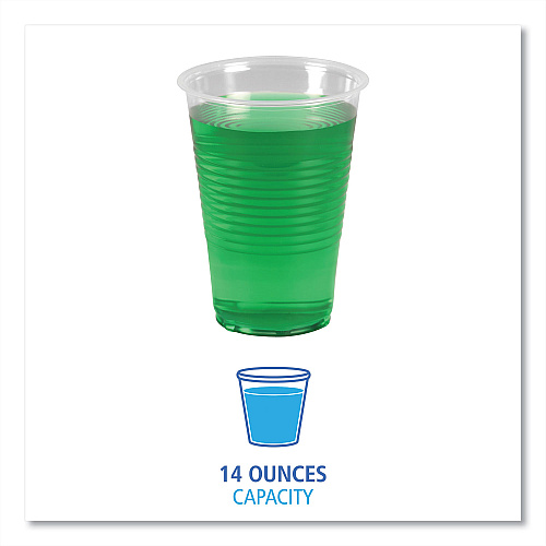 Boardwalk&reg; Translucent Plastic Cold Cups, 14 oz, Polypropylene, 50/Pack (BWKTRANSCUP14PK)