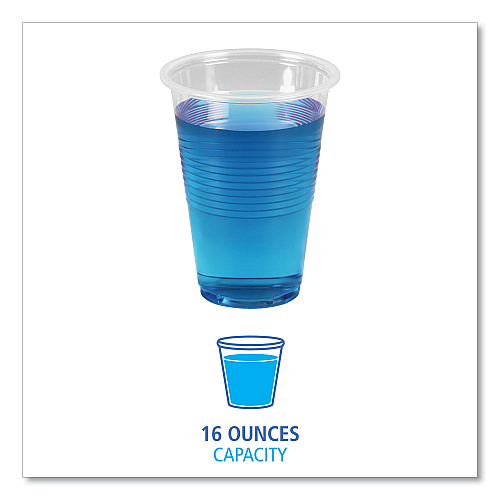 Boardwalk&reg; Translucent 16 oz. Plastic Cold Cups, 1,000 Cups (BWKTRANSCUP16CT)