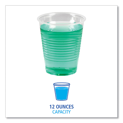 Boardwalk&reg; Translucent Plastic Cold Cups, 12oz, 50 Cups (BWKTRANSCUP12PK)
