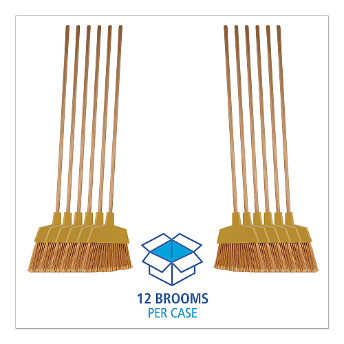 Boardwalk&reg; 932A Angler Broom, 13" Wide, Plastic Bristles, 12 Brooms (BWK932ACT)