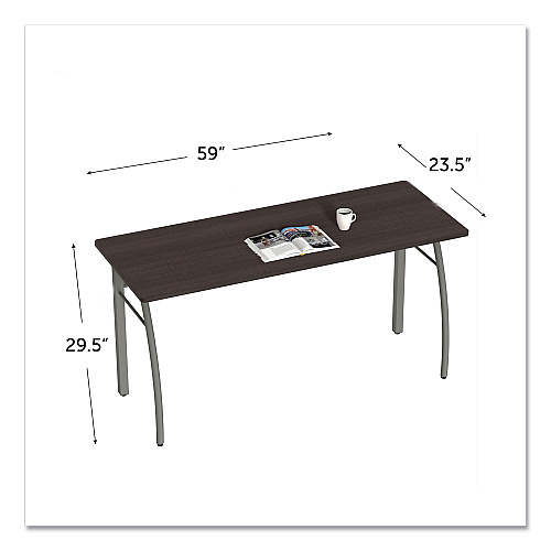 Linea Italia Trento Line Rectangular Desk, 59.13" x 23.63" x 29.5", Mocha (TR742MOC)