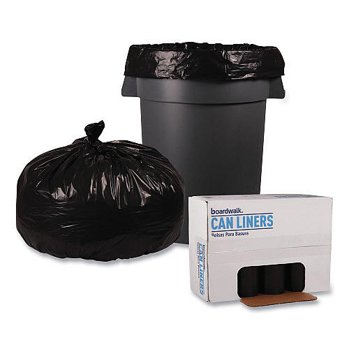 Boardwalk&reg; 60 Gallon Black Garbage Bags, 38x58, 1.6mil, 100 Bags, BWK523