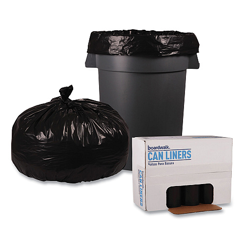 Boardwalk&reg; 56 Gallon Black Garbage Bags, 43x47, 1.6mil, 100 Bags, BWK522