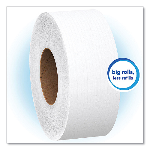 Scott Essential JRT Jumbo Roll Bathroom Tissue, Septic Safe, 1-Ply, White, 3.55" x 2,000 ft, 12 Rolls/Carton (07223)