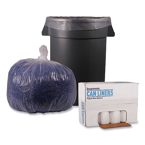 Boardwalk&reg; 33 Gallon Clear Garbage Bags, 33x39, 1.1mil, 100 Bags, BWK530