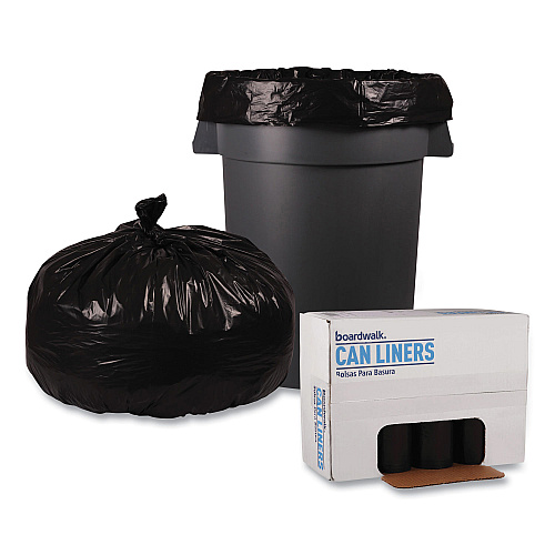 Boardwalk&reg; 60 Gallon Black Garbage Bags, 38x58, 1.2mil, 100 Bags, BWK519