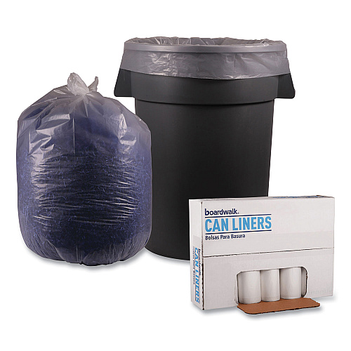 Boardwalk&reg; 56 Gallon Clear Garbage Bags, 43x47, 1.1 mil, 100 Bags, BWK532