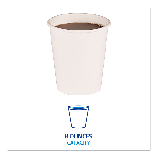 Boardwalk&reg; Paper Hot Cups, 8 oz., White, 1,000 Cups (BWKWHT8HCUP)