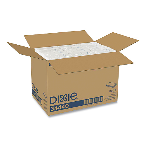 Dixie 1/8-Fold Dinner Napkin, 2-Ply, 16 x 15, White, 3,024/Carton (34440)