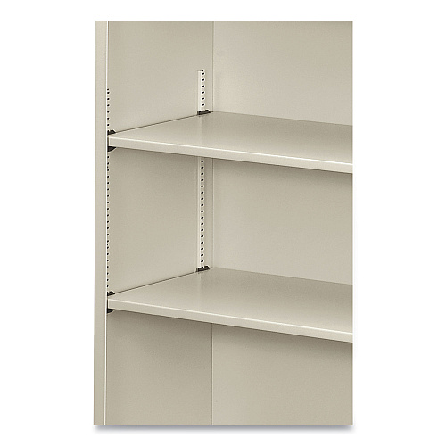 HON Metal Bookcase, Three-Shelf, 34.5w x 12.63d x 41h, Light Gray (S42ABCQ)