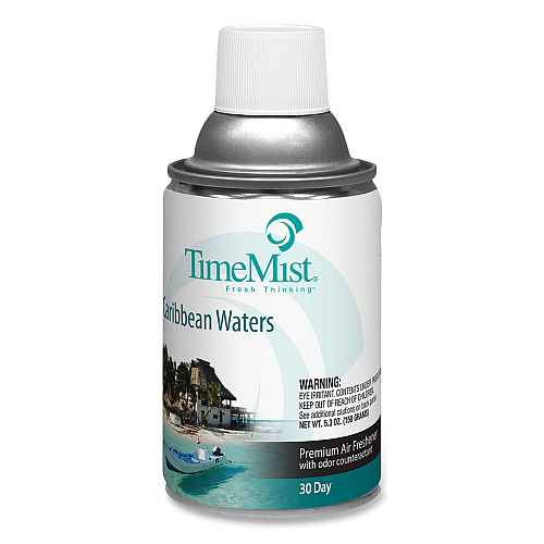 TimeMist Premium Metered Air Freshener Refill, Caribbean Waters, 6.6 oz Aerosol Spray 12/Carton (1042756)
