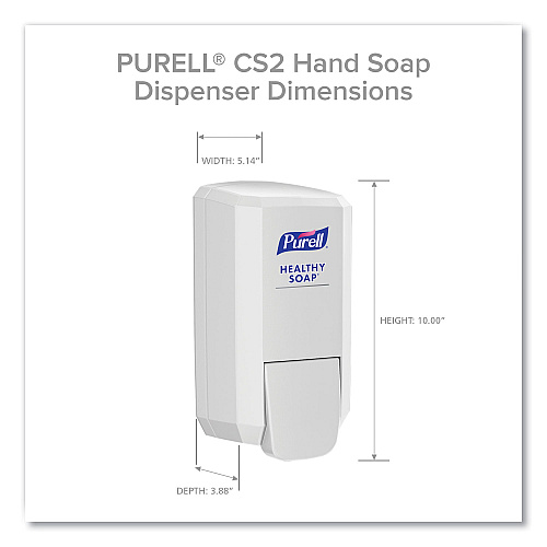 PURELL CS2 Hand Sanitizer Dispenser, 1,000 mL, 5.14 x 3.83 x 10, White, 6/Carton (412106CT)