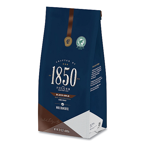 1850 Coffee, Black Gold, Dark Roast, Whole Bean, 2 lb Bag (SMU21522)