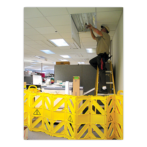 Rubbermaid Commercial Portable Mobile Safety Barrier, Plastic, 13 ft x 40", Yellow (9S1100YEL)