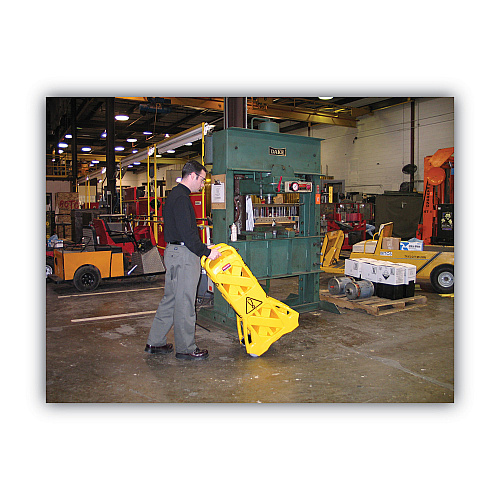 Rubbermaid Commercial Portable Mobile Safety Barrier, Plastic, 13 ft x 40", Yellow (9S1100YEL)