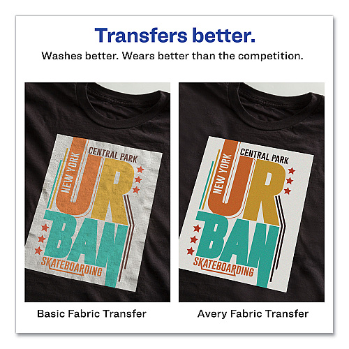 Avery Fabric Transfers, 8.5 x 11, White, 5/Pack (3279)