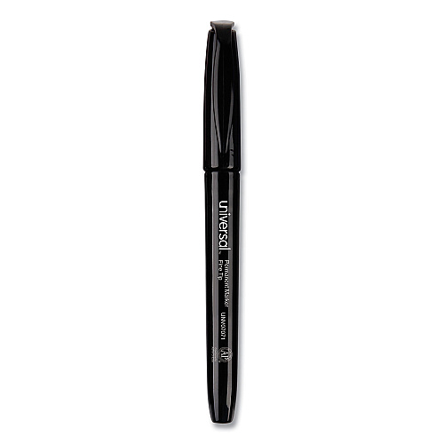 Universal Pen-Style Permanent Marker, Fine Bullet Tip, Black, Dozen (UNV07071)