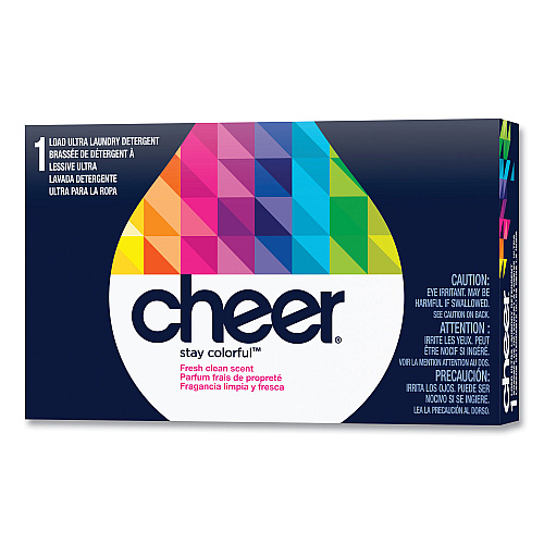 Cheer Powder Laundry Detergent, Fresh Clean Scent, 1.5 oz Box, 156/Carton (49336)