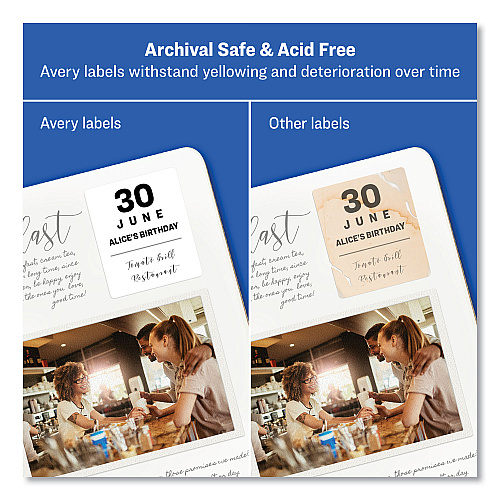Avery Oval Print-to-the-Edge Labels, 1.5 x 2.5, White, 18/Sheet, 15 Sheets/Pack (6583)