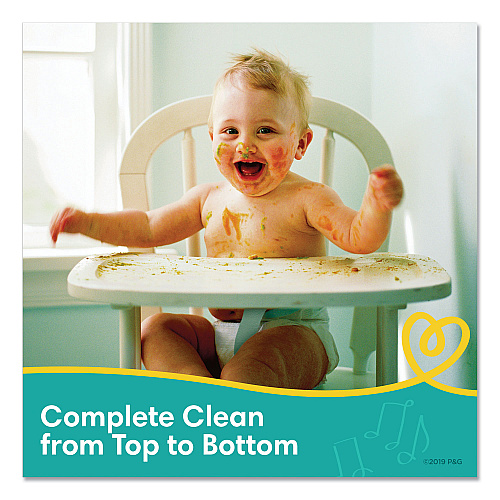 Pampers Complete Clean Baby Wipes, 1-Ply, Baby Fresh, 7 x 6.8, White, 72 Wipes/Pack, 8 Packs/Carton (75536)