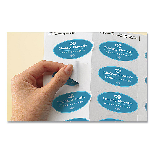 Avery Oval Print-to-the-Edge Labels, 1.5 x 2.5, White, 18/Sheet, 15 Sheets/Pack (6583)