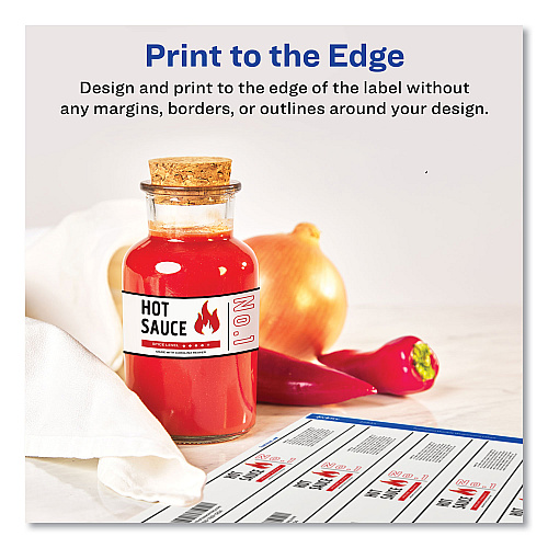 Avery Water-Resistant Wraparound Labels w/ Sure Feed, 9.75 x 1.25, White, 40/Pack (22845)