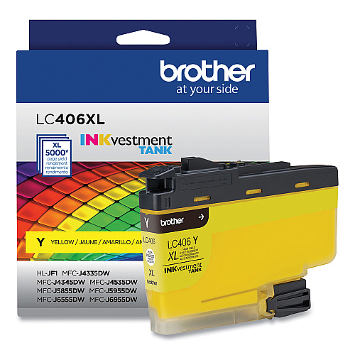 Brother LC406XLYS INKvestment High-Yield Ink, 5,000 Page-Yield, Yellow
