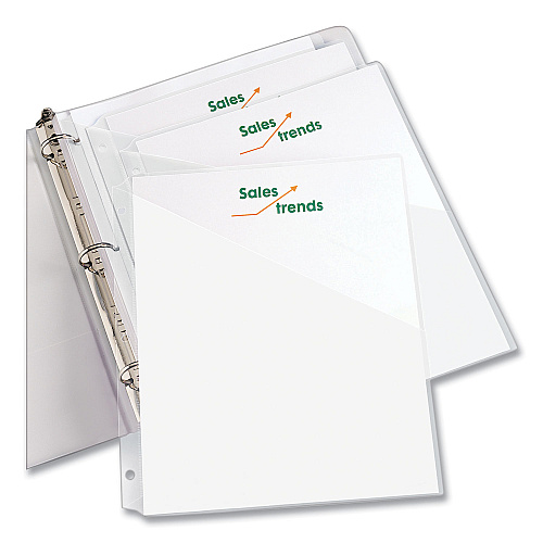 Avery Binder Pockets, 3-Hole Punched, 9.25 x 11, Clear, 5/Pack (75243)