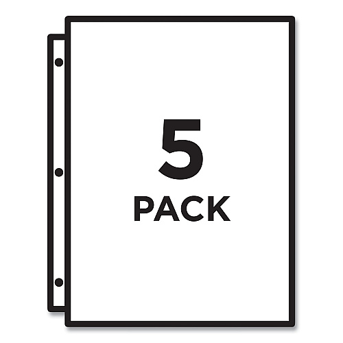Avery Binder Pockets, 3-Hole Punched, 9.25 x 11, Clear, 5/Pack (75243)