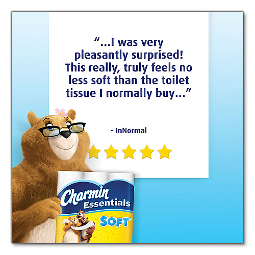 Charmin&reg; Essentials Soft Standard Toilet Paper, 2-Ply, 352 Sheets, 12 Rolls 2 Ply - White - 1 Carton (03159)