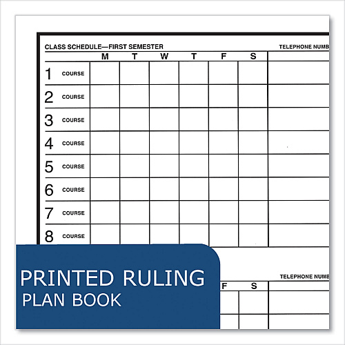 Roaring Spring Student Plan Book, 40-Weeks: Six-Subject Day, Blue/White Cover, (100) 11 x 8.5 Sheets (12145)