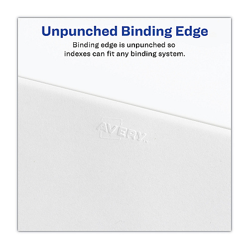 Avery Blank Tab Legal Exhibit Index Divider Set, 25-Tab, 11 x 8.5, White, 1 Set (11959)