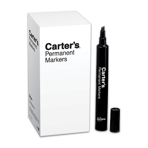 Carter's Large Desk Style Permanent Marker, Broad Chisel Tip, Black, Dozen (27178)