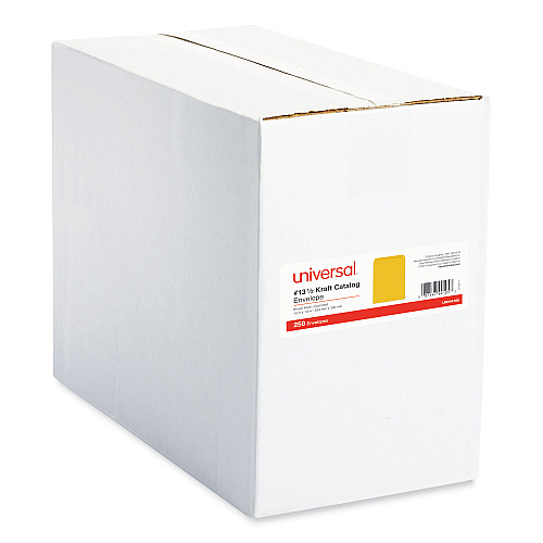 Universal Catalog Envelope, #13 1/2, Square Flap, Gummed Closure, 10 x 13, Brown Kraft, 250/Box (UNV44105)