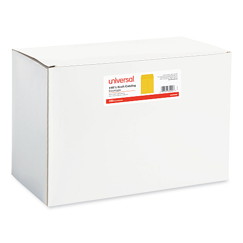 Universal Self-Stick Open End Catalog Envelope, #10 1/2, Square Flap, Self-Adhesive Closure, 9 x 12, Brown Kraft, 250/Box (UNV35290)