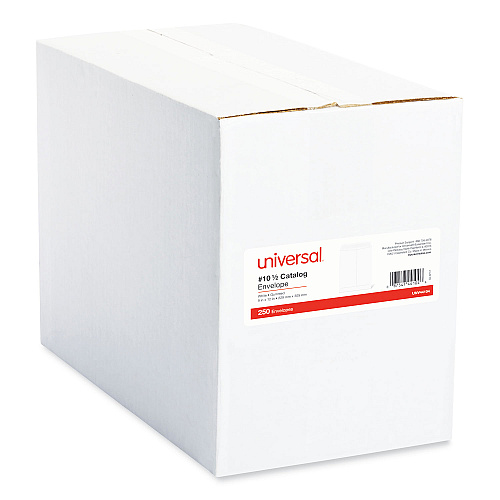 Universal Catalog Envelope, 24 lb Bond Weight Paper, #10 1/2, Square Flap, Gummed Closure, 9 x 12, White, 250/Box (UNV44104)