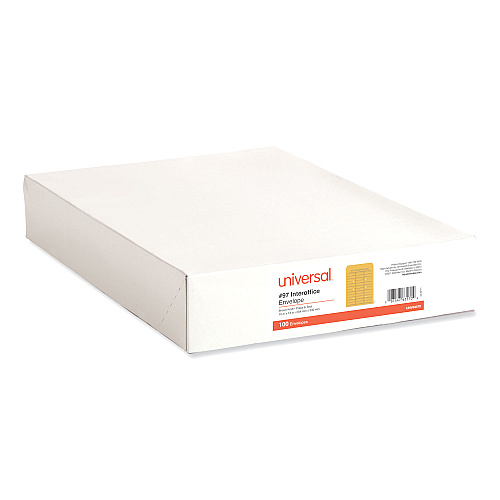 Universal Deluxe Interoffice Press and Seal Envelopes, #97, Two-Sided Three-Column Format, 10 x 13, Brown Kraft, 100/Box (UNV63570)