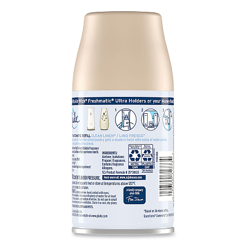 Glade Automatic Air Freshener, Clean Linen, 6.2 oz, 6/Carton (329374)