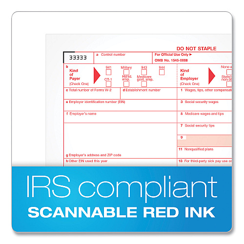 Adams 6-Part W-2 Tax Form Kit with Security Envelopes and Tax Forms Helper, 2024, 8.5 x 5.5, 2 Forms/Sheet, 24 Forms Total (22904KIT)