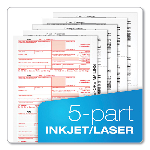 Adams 4-Part 1099-NEC Tax Forms with Tax Forms Helper, Fiscal Year: 2024, Carbonless, 8.5 x 3.5, 3 Forms/Sheet, 50 Forms Total (22993NEC)