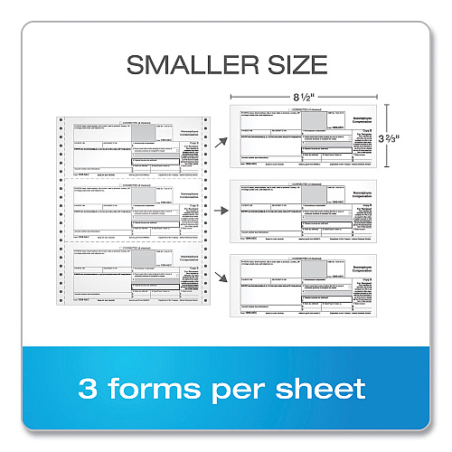 Adams 4-Part 1099-NEC Continuous Feed Tax Forms, Fiscal Year: 2024, Four-Part Carbonless, 8.5 x 5.5, 2 Forms/Sheet, 24 Forms Total (2299NEC)