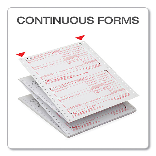 Adams 4-Part W-2 Continuous Feed Tax Forms, Fiscal Year: 2024, Four-Part Carbonless, 5.5 x 8.5, 2 Forms/Sheet, 24 Forms Total (2206C)