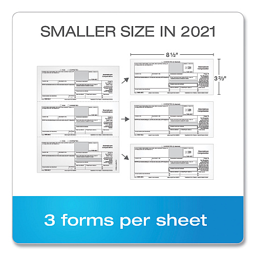 Adams 4-Part 1099-NEC Tax Forms with Tax Forms Helper, Fiscal Year: 2024, Carbonless, 8.5 x 3.5, 3 Forms/Sheet, 50 Forms Total (22993NEC)