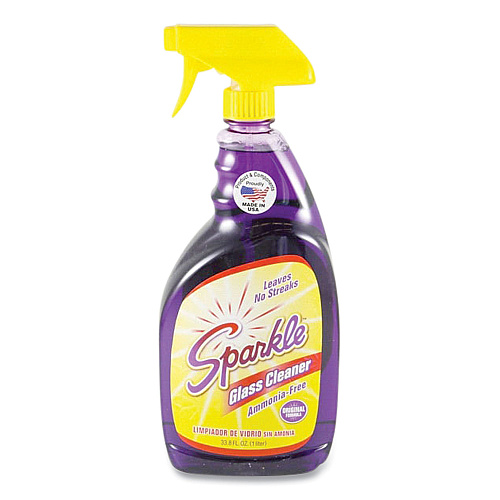 Sparkle Glass Cleaner, 33.8 oz Spray Bottle, 12/Carton (20345CT)