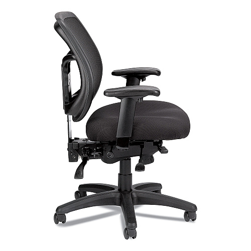 Eurotech Apollo Multi-Function Mesh Task Chair, Supports Up to 250 lb, 18.9" to 22.4" Seat Height, Silver Seat/Back, Black Base (MFT945SL)