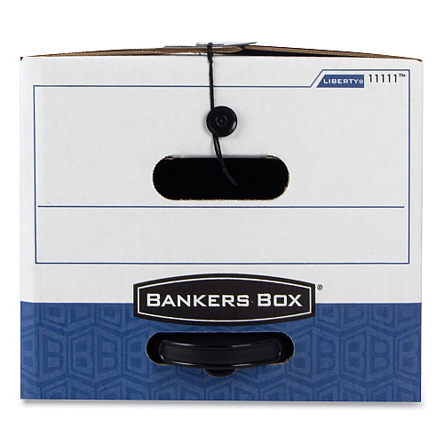 Bankers Box LIBERTY Plus Heavy-Duty Strength Storage Boxes, Legal Files, 15.25" x 24.13" x 10.75", White/Blue, 12/Carton (12112)