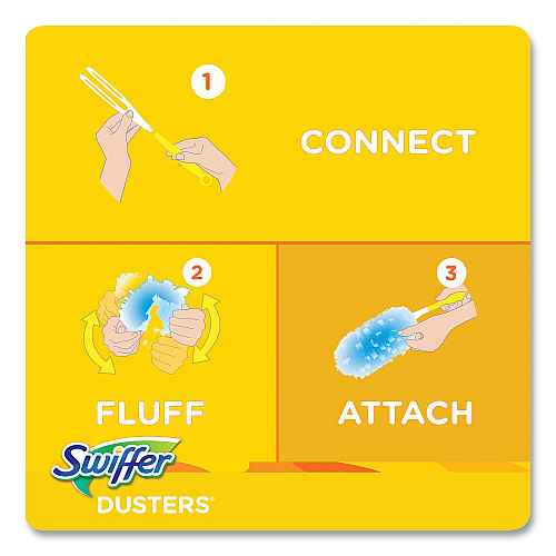 Swiffer Refill Dusters, Dust Lock Fiber, 2" x 6", Light Blue, 18/Box, 4 Boxes/Carton (99036)