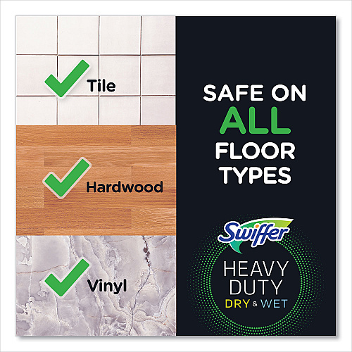 Swiffer Sweeper Mop, 10 x 4.8 White Cloth Head, 46" Green/Silver Aluminum/Plastic Handle, 6/Carton (92815CT)