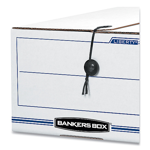 Bankers Box LIBERTY Plus Heavy-Duty Strength Storage Boxes, Legal Files, 15.25" x 24.13" x 10.75", White/Blue, 12/Carton (12112)