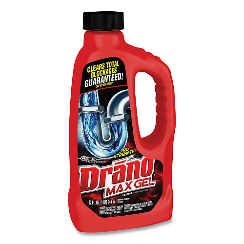 Drano Max Gel Clog Remover, 32 oz Bottle, 12/Carton (694768CT)